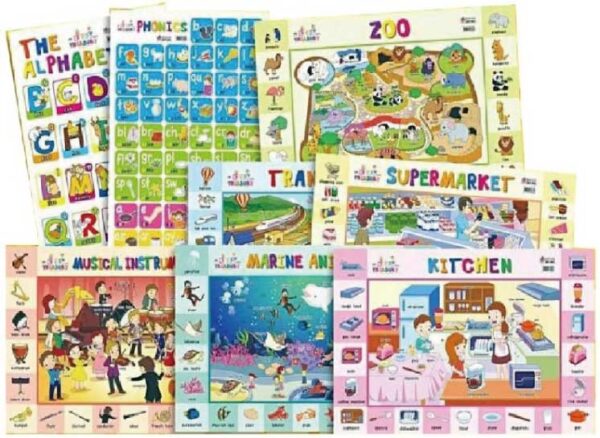 【認知學習點讀海報】石頭紙防水材質，一套8大張